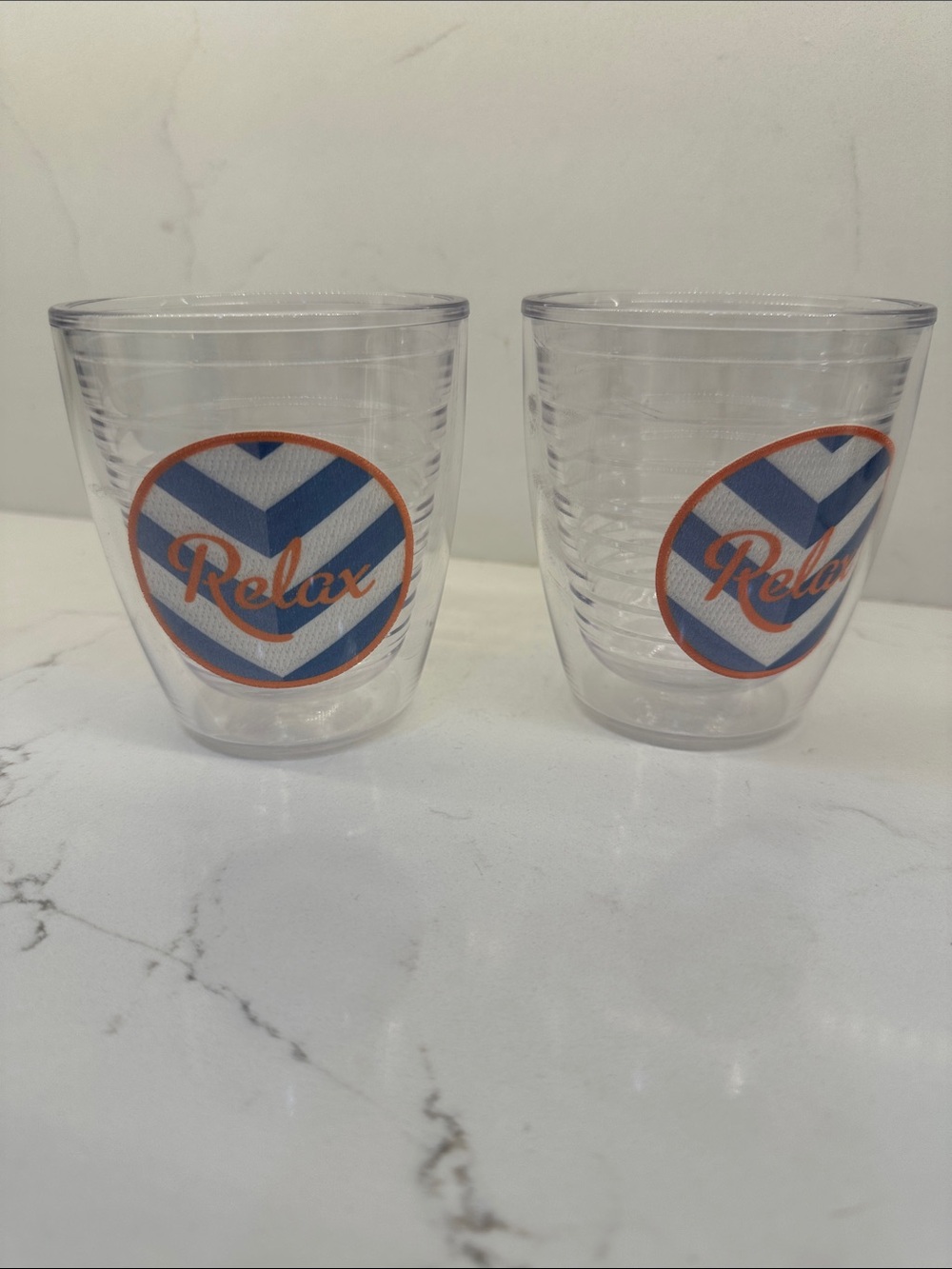 TERVIS “Relax” Double Wall Tumbler - Clear with Blue & Orange Accent